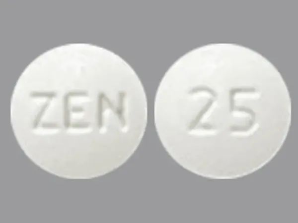 Pill ZEN 25 White Round is Methazolamide