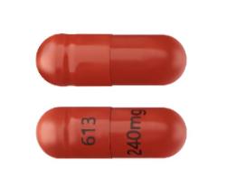Pill 613 240 mg Brown Capsule-shape is Dimethyl Fumarate Delayed-Release