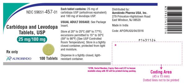 Carbidopa and levodopa 25 mg / 100 mg CA 25 LT 100