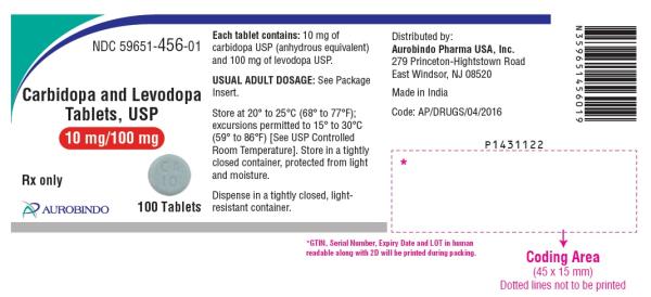 Pill CA 10 LT 100 Blue Round is Carbidopa and Levodopa