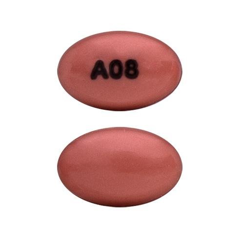 Pill A08 Pink Capsule-shape is Lubiprostone