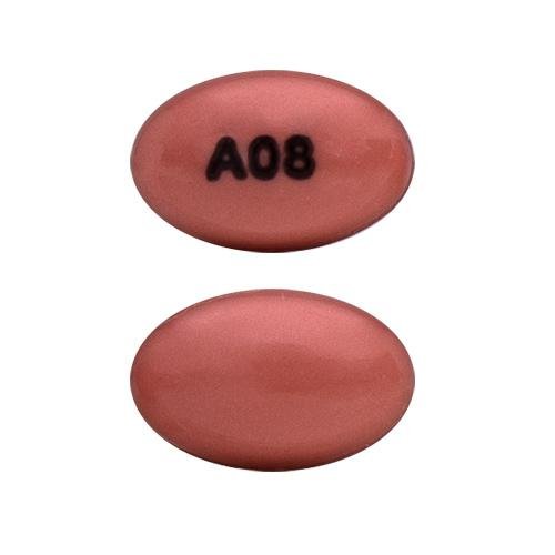 Pill A08 Pink Capsule/Oblong is Lubiprostone