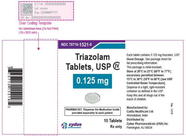 Triazolam 0.125 mg 1521