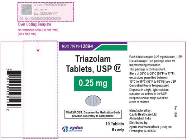 Triazolam 0.25 mg 12 89