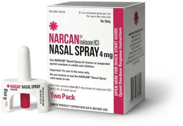 Narcan (naloxone) 4 mg / 0.1 mL intranasal spray