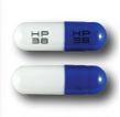 Pill HP 38 HP 38 Blue & White Capsule/Oblong is Humatin