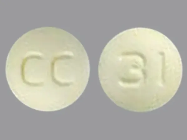 Pill CC 31 Yellow Round is Solifenacin Succinate
