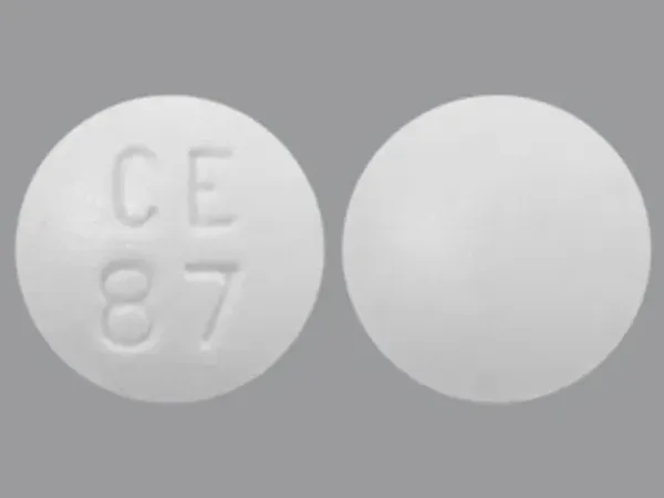 Pill CE 87 White Round is Methyldopa