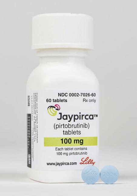 Pill Lilly 100 7026 Blue Round is Jaypirca