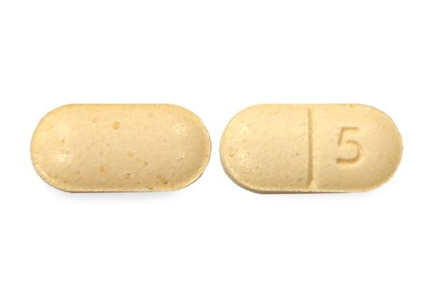 Pill 5 Yellow Capsule/Oblong is Levothyroxine Sodium