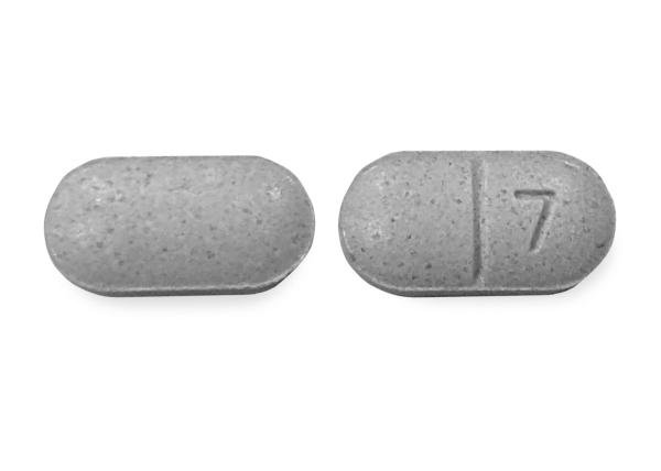 Pill 7 Gray Capsule/Oblong is Levothyroxine Sodium
