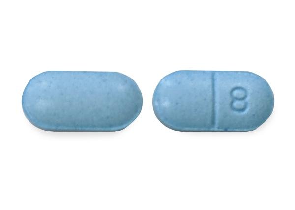 Pill 8 Blue Capsule/Oblong is Levothyroxine Sodium