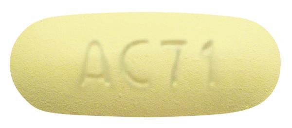Pill AC71 Yellow Capsule-shape is Posaconazole Delayed-Release