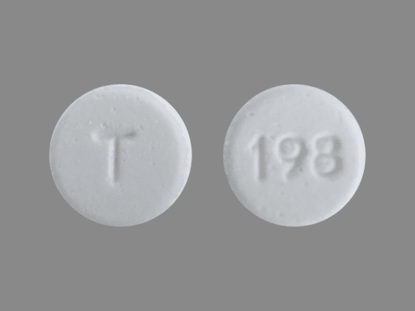 Pill T 198 White Round is Guanfacine Hydrochloride