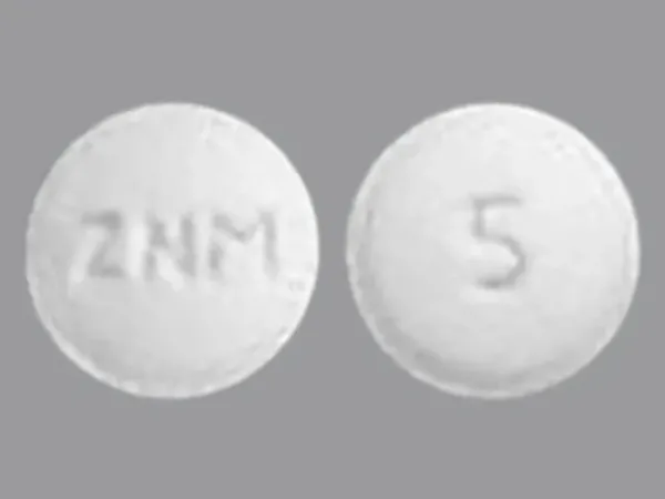 Pill ZNM 5 White Round is Metolazone