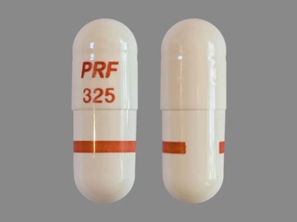 Pill PRF 325 White Capsule/Oblong is Propafenone Hydrochloride Extended-Release