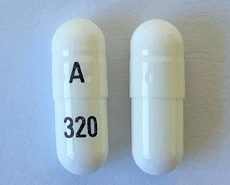 Pill A 320 White Capsule/Oblong is Prazosin Hydrochloride