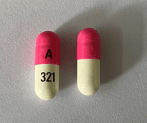 Pill A 321 Pink & White Capsule/Oblong is Prazosin Hydrochloride