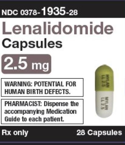 Pill MYLAN LL 2.5 MYLAN LL 2.5 Green & White Capsule/Oblong is Lenalidomide