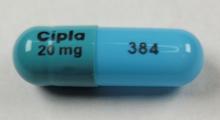 Pill Cipla 20 mg 384 Blue & Green Capsule/Oblong is Lenalidomide