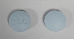 Pill 220 Blue Round is Naproxen Sodium