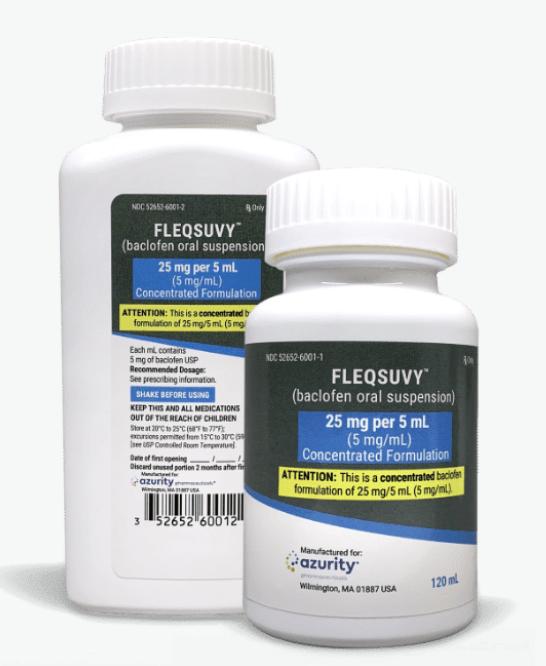 Fleqsuvy 25 mg per 5 mL (5 mg/mL) oral suspension