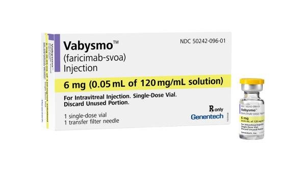 Pill medicine is Vabysmo 6 mg (0.05 mL of 120 mg/mL solution) intravitreal injection