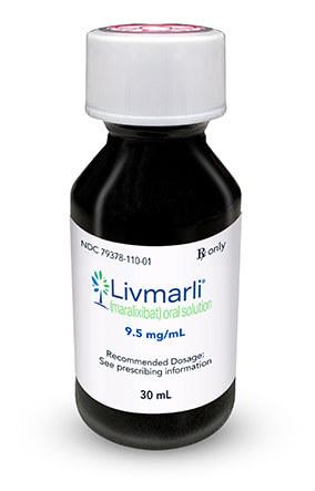 Pill medicine is Livmarli 9.5 mg/mL oral solution