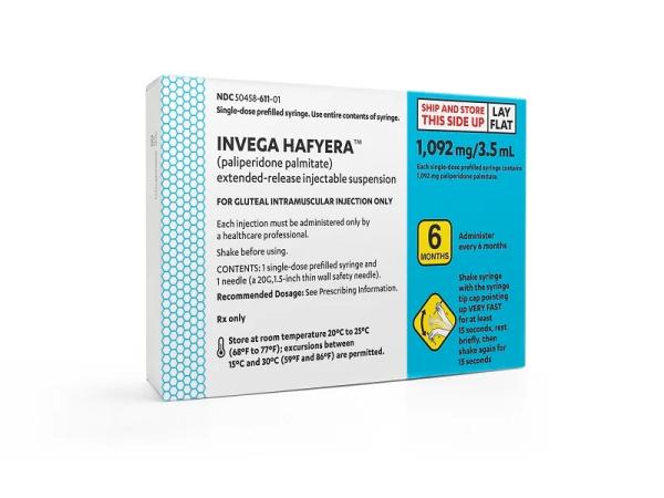 Pill medicine is Invega Hafyera 1,092 mg/3.5 mL injection