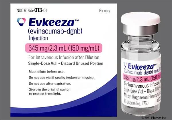 Evkeeza 345 mg/2.3 mL (150 mg/mL) injection medicine