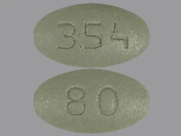 Pill 354 80 Green Oval is Lurasidone Hydrochloride