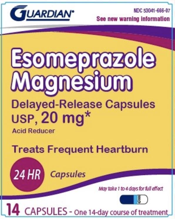 Pill G666 Blue & White Capsule/Oblong is Esomeprazole Magnesium Delayed Release