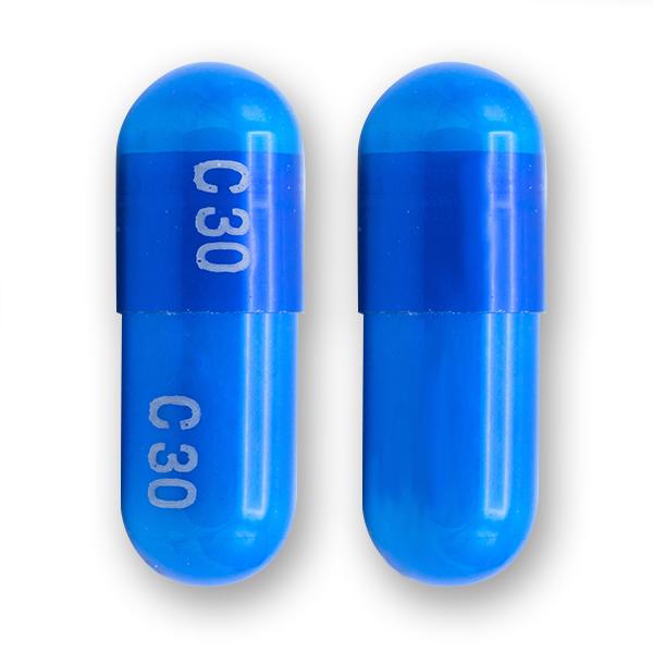 Pill C30 C30 Blue Capsule/Oblong is Dicyclomine Hydrochloride