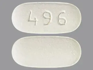 Pill 496 White Capsule/Oblong is Diltiazem Hydrochloride Extended-Release