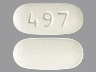 Pill 497 White Capsule/Oblong is Diltiazem Hydrochloride Extended-Release
