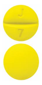 Pill J 7 Yellow Round is Prochlorperazine Maleate