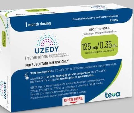 Uzedy 125 mg/0.35 mL single-dose prefilled syringe medicine