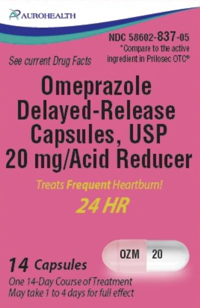 Pill OZM 20 Pink & White Capsule/Oblong is Omeprazole Magnesium Delayed Release