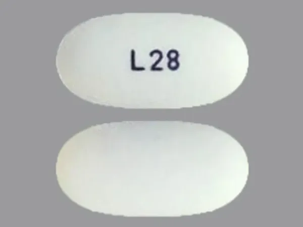 Pill L 28 White Oval is Sevelamer Carbonate