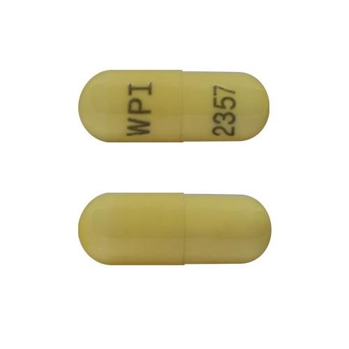 Pill WPI 2357 Yellow Capsule/Oblong is Topiramate Extended-Release
