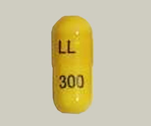 Pill LL 300 Yellow Capsule/Oblong is Gabapentin