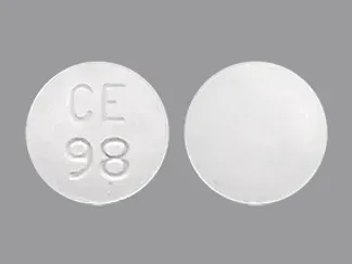 Pill CE 98 White Round is Fosinopril Sodium