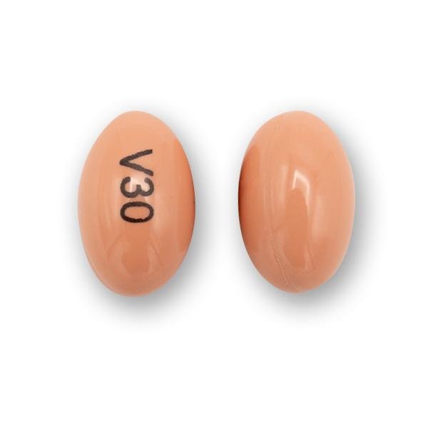 Pill V30 Pink Capsule/Oblong is Isotretinoin
