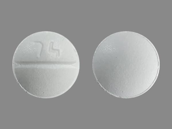 Pill 74 White Round is Escitalopram Oxalate