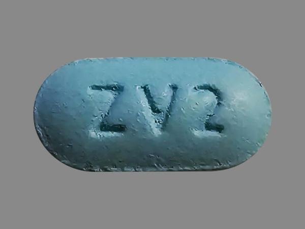 Pill ZV2 Blue Capsule/Oblong is Varenicline Tartrate