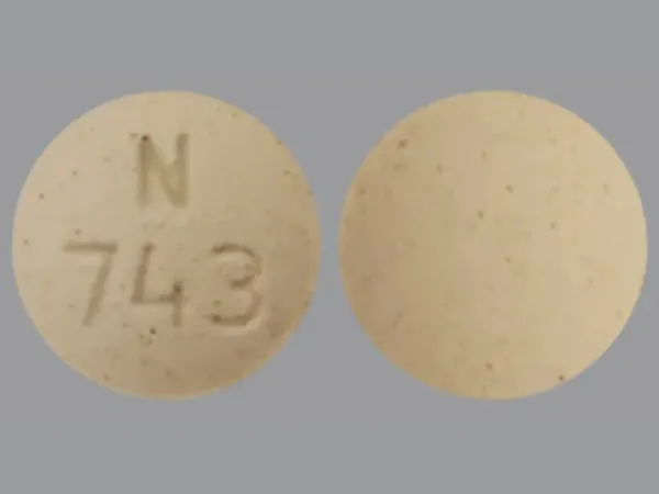 Pill N 743 Tan Round is Thyroid