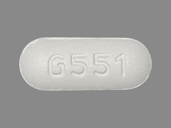 Pill G551 White Capsule/Oblong is Acetaminophen