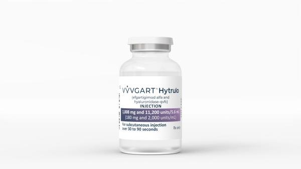 Vyvgart hytrulo efgartigimod alfa 1,008 mg and hyaluronidase 11,200 units per 5.6 mL (180 mg/2,000 units per mL) single-dose vial medicine