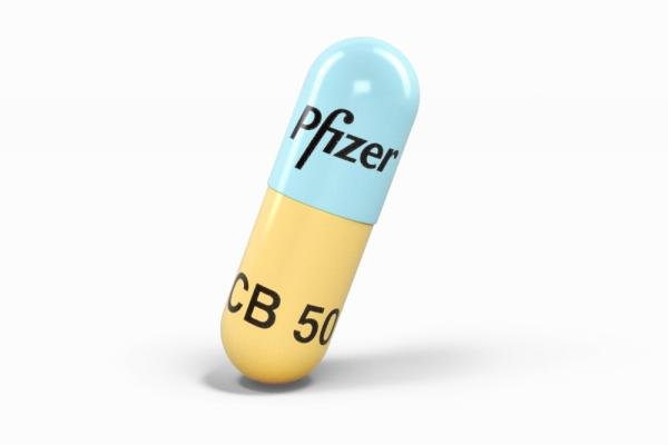 Pill RCB 50 Pfizer Blue & Yellow Capsule/Oblong is Litfulo