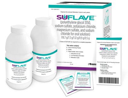 Suflave 178.7 g polyethylene glycol 3350, 7.3 g sodium sulfate, 1.12 g potassium chloride, 0.9 g magnesium sulfate, 0.5 g sodium chloride for reconstitution medicine